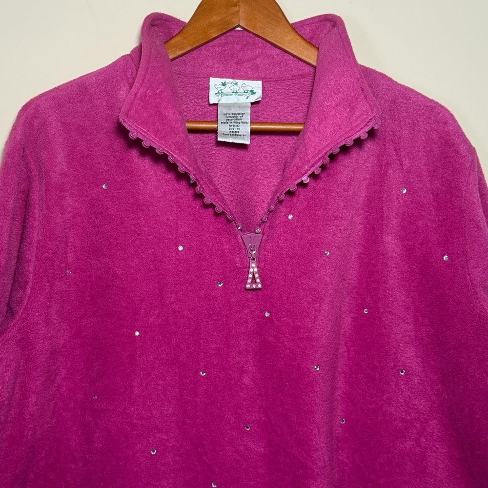 Vintage The Quacker Factory women’s pink fleece pullover in size 1X.